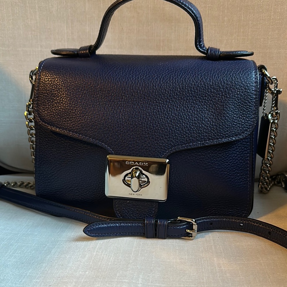 Coach Cassidy Top Handle Navy Blue Crossbody